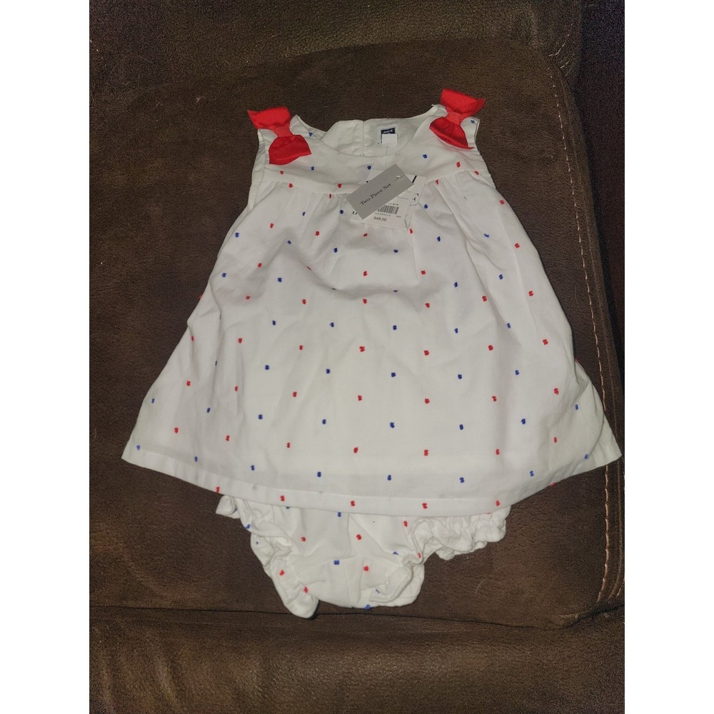 Janie and jack layette line Americana prep 2 piece set 18 24 months nwt 4th July